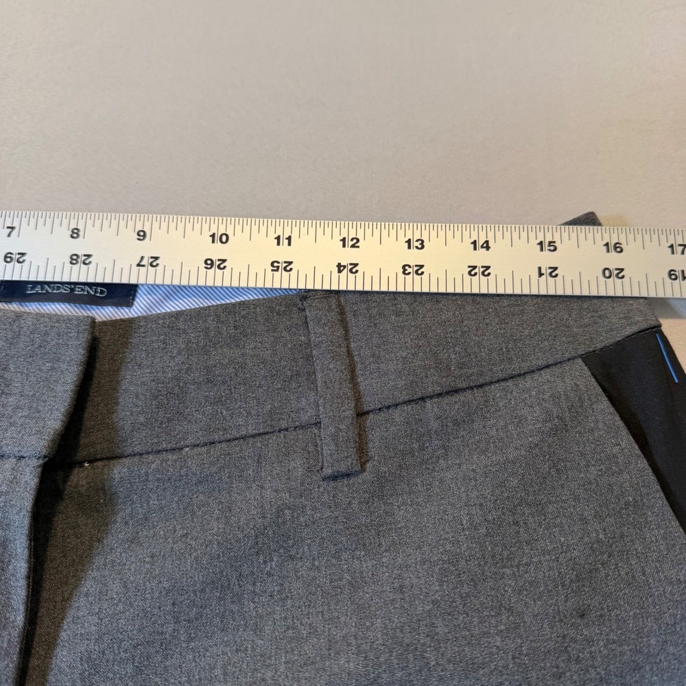 Lands End Fit 2 Slim Leg Gray Black Side Stripe Dress Pants Womens 10 Trousers - Picture 4 of 9